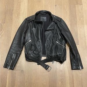 AllSaints Leather Biker Jacket - Black